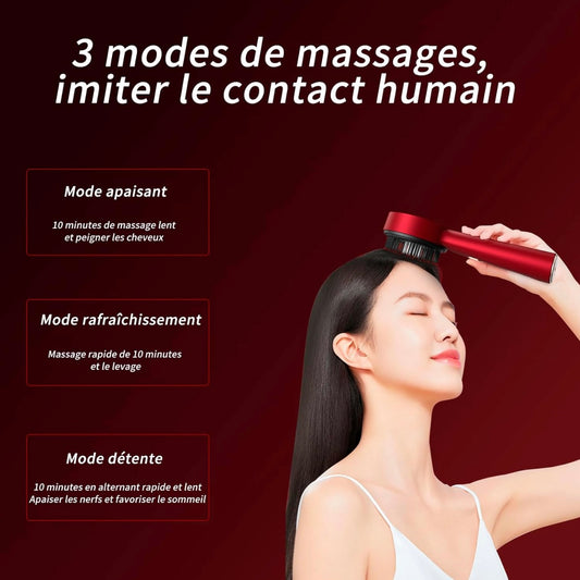 Brosse de Massage électrique à vibrations, 3 Modes, lumière rouge, pour la croissance des cheveux