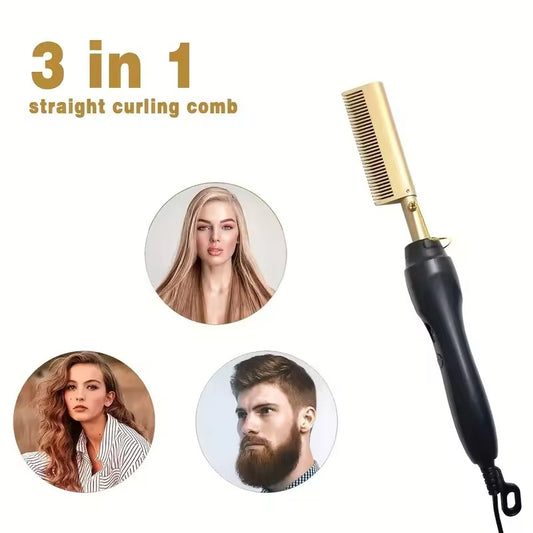 Peigne de Coiffage Chauffant – Cheveux & Barbe